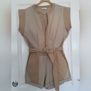 Mes Demoiselles Classic Tan Color  Cotton Jumpsuit Romper Size  36